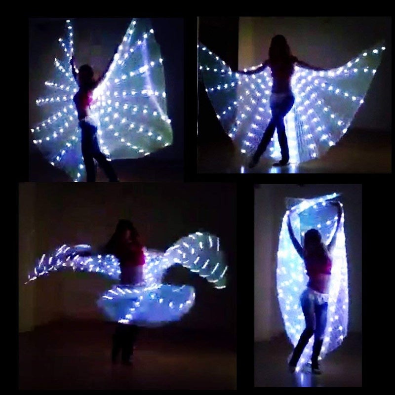 SHINYOU LED Isis Wings Glow Light Up Belly Dance Costumes with Sticks Performance Clothing Carnival Halloween - Image 3
